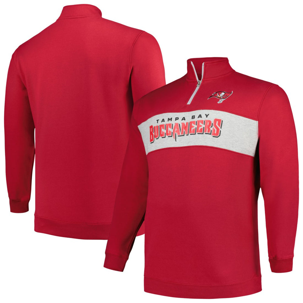 NFL Tampa Bay Buccaneers Profile Big & Tall Fleece Quarter-Zip Jacket