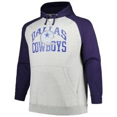 NFL Dallas Cowboys Profile Big & Tall Favorite Arch Throwback Raglan Pullover Hoodie