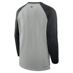 Baltimore Orioles Authentic Collection Game Time Raglan Performance Long Sleeve T-Shirt - Heather Gray/Black | Nike