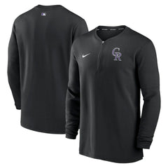 Colorado Rockies Authentic Collection Game Time Performance Quarter-Zip Top - Black | Nike
