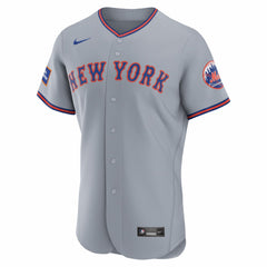 New York Mets Road Sponsor Patch Authentic Jersey - Gray | Nike