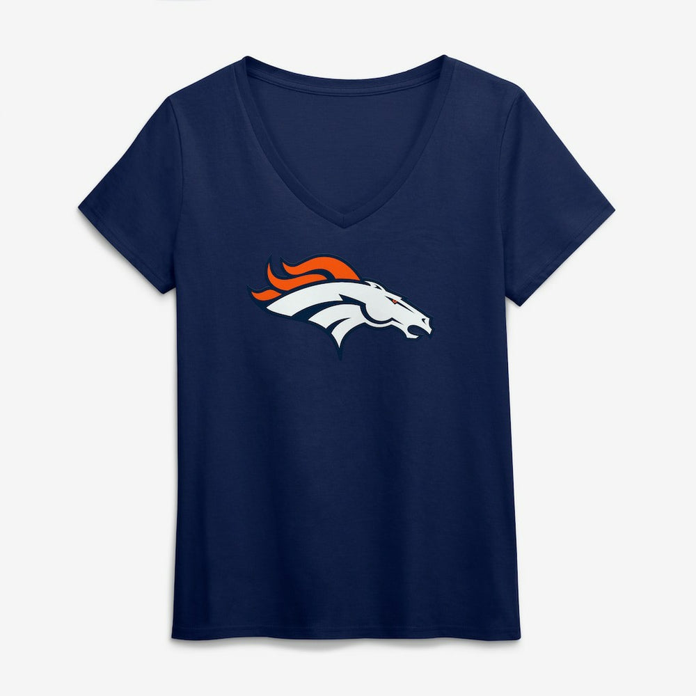 NFL Denver Broncos Logo Athletic Women's Primary Logo V-Neck T-Shirt