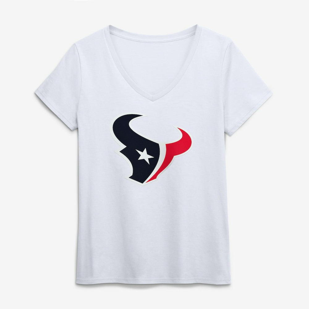NFL Houston Texans Logo Athletic Women's Primary Logo V-Neck T-Shirt