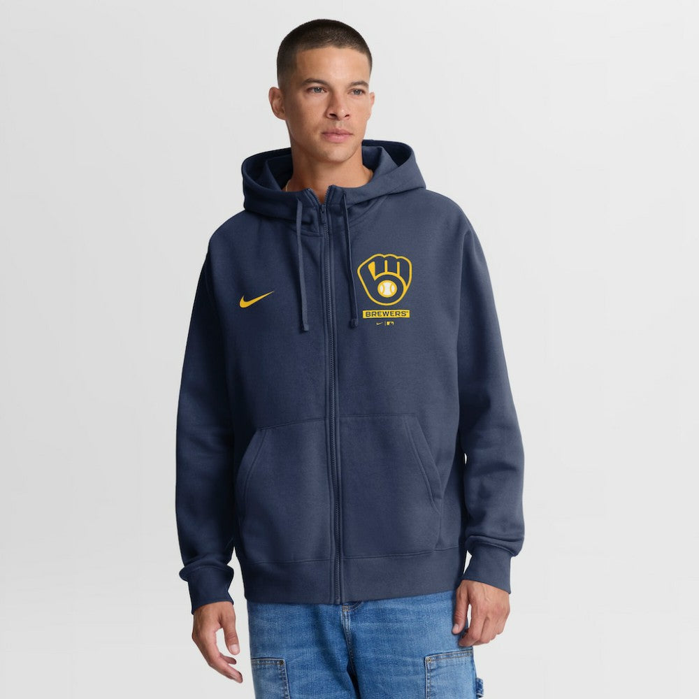 Milwaukee Brewers Primetime Lockup Full-Zip Hoodie - Navy | Nike