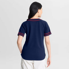 Minnesota Twins Women's Diva Race Ahead Raglan V-Neck T-Shirt - Navy