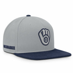 Milwaukee Brewers Primetime Pro Dri-FIT Snapback Hat - Gray/Navy | Nike