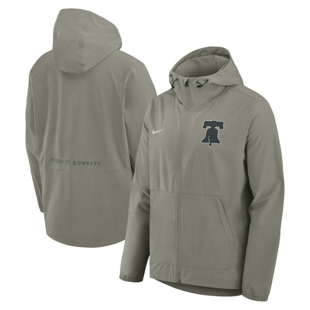 Philadelphia Phillies Unlimited Packable Full-Zip Hooded Jacket - Olive | Nike