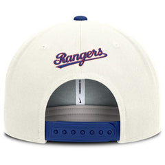 Texas Rangers Cooperstown Pro Dri-FIT Snapback Hat - Cream/Royal | Nike