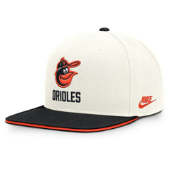 Baltimore Orioles Cooperstown Pro Dri-FIT Snapback Hat - Cream/Black | Nike