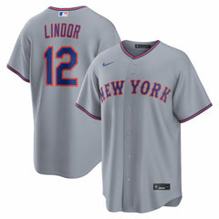 Francisco Lindor New York Mets Road Replica Jersey - Gray | Nike