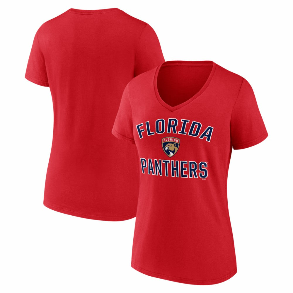 Florida Panthers Logo Athletic Women's Arch Victory V-Neck T-Shirt