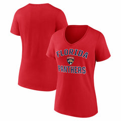 Florida Panthers Logo Athletic Women's Arch Victory V-Neck T-Shirt