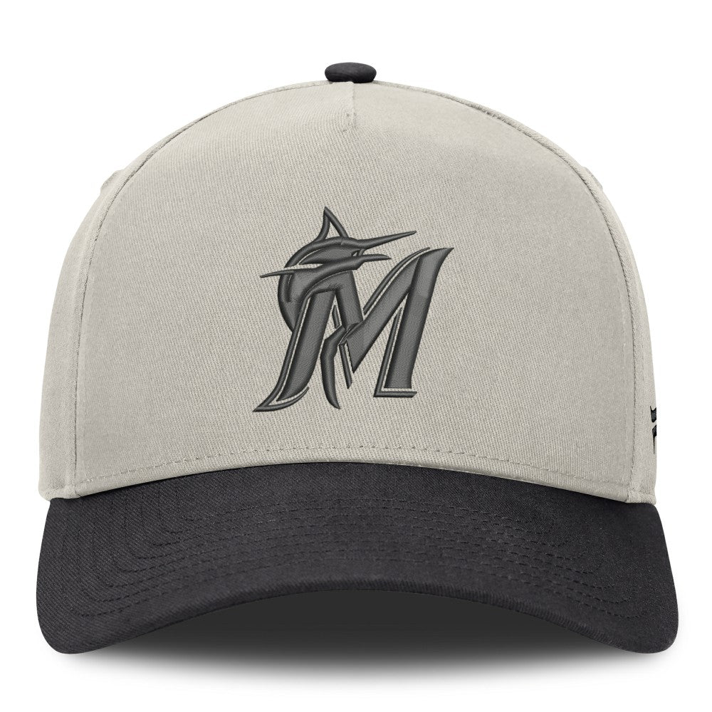 Miami Marlins Wonder A-Frame Adjustable Hat - Stone/Graphite