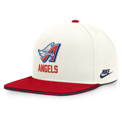 Los Angeles Angels Cooperstown Pro Dri-FIT Snapback Hat - Cream/Red | Nike