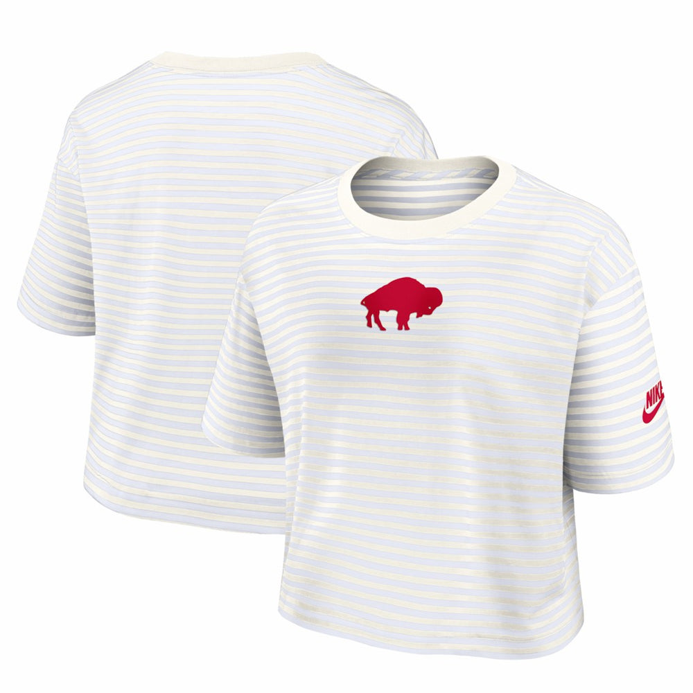 NFL Buffalo Bills Women's Striped Cropped T-Shirt