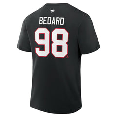 Connor Bedard Chicago Blackhawks Fanatics Authentic Stack Name & Number T-Shirt