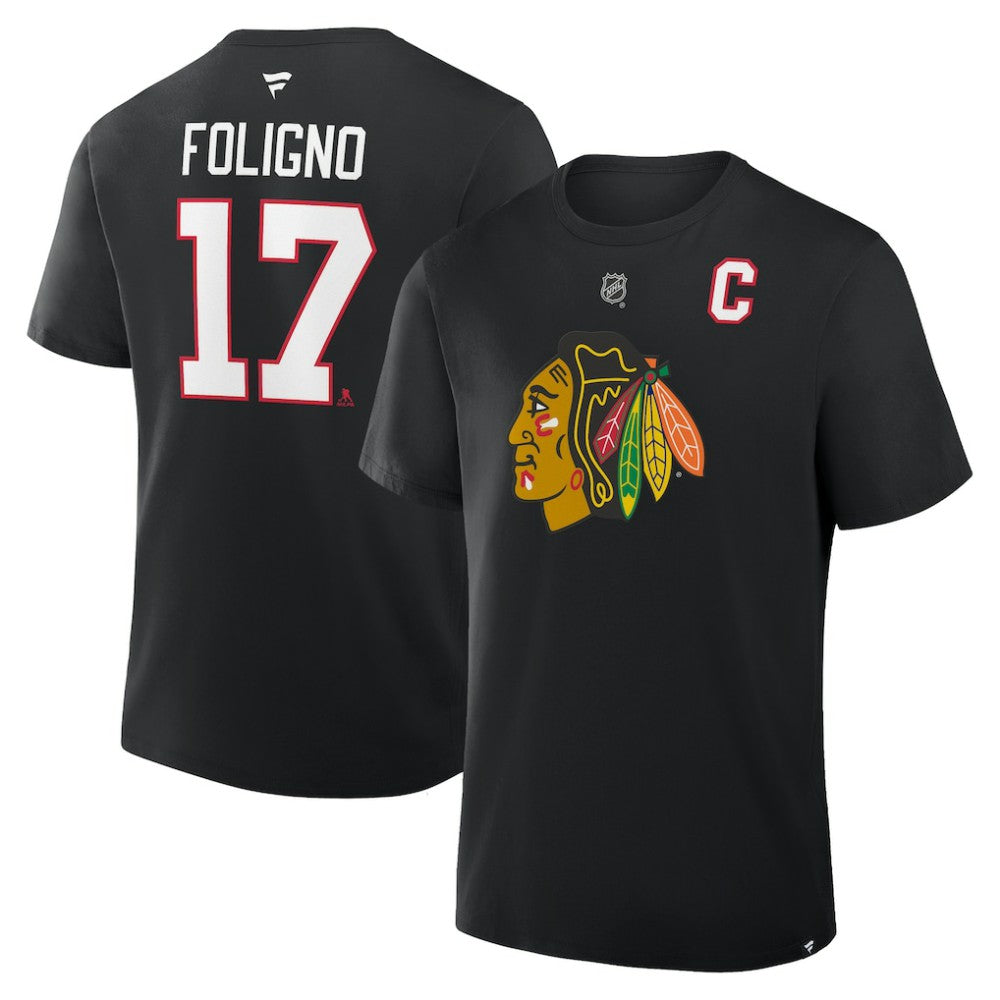 Nick Foligno Chicago Blackhawks Fanatics Authentic Stack Name & Number T-Shirt