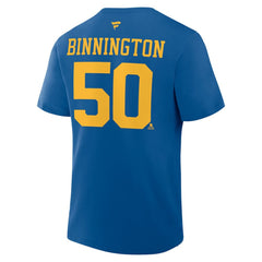 Jordan Binnington St. Louis Blues Fanatics Authentic Stack Name & Number T-Shirt