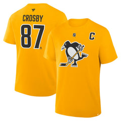 Sidney Crosby Pittsburgh Penguins Fanatics Authentic Stack Name & Number T-Shirt