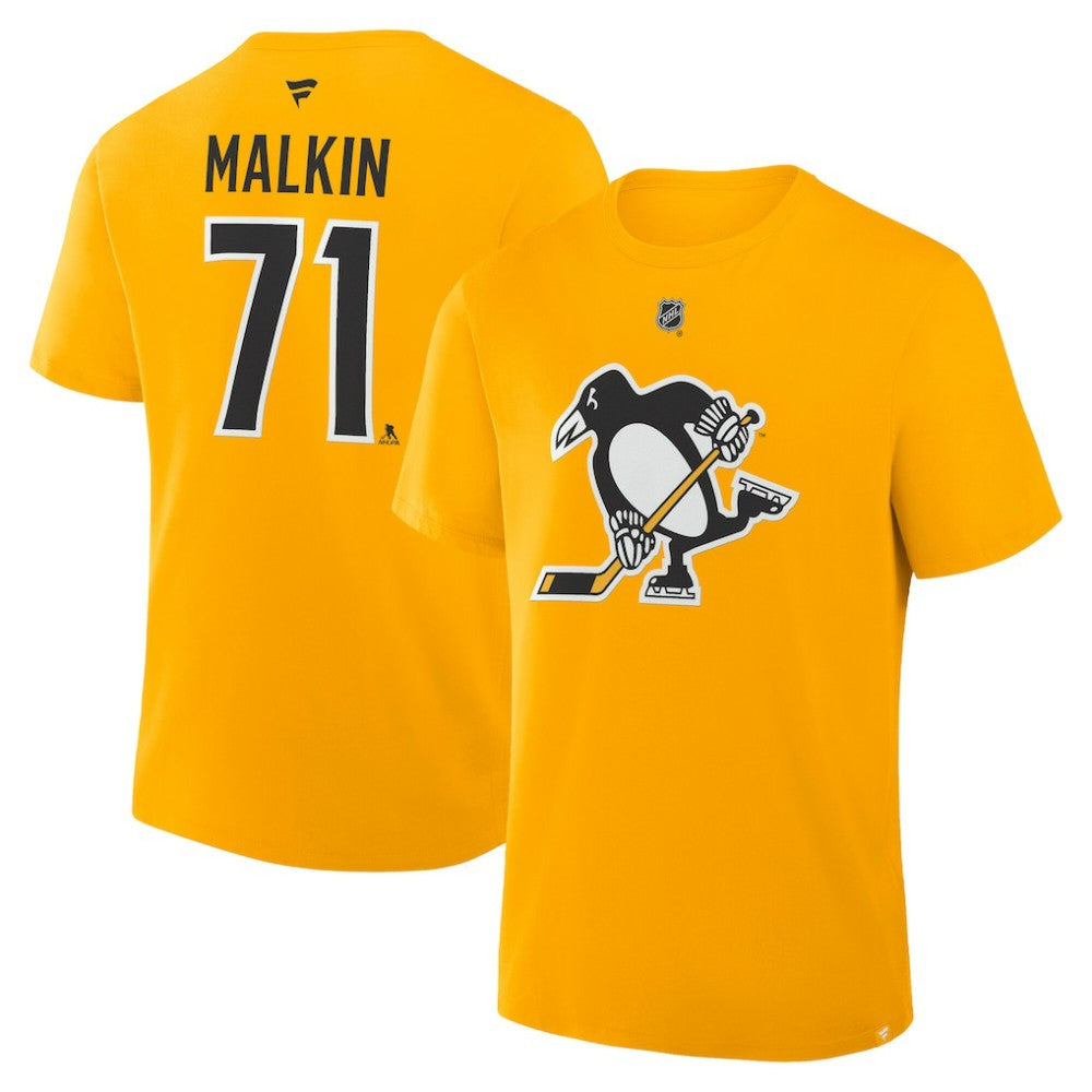 Evgeni Malkin Pittsburgh Penguins Fanatics Authentic Stack Name & Number T-Shirt