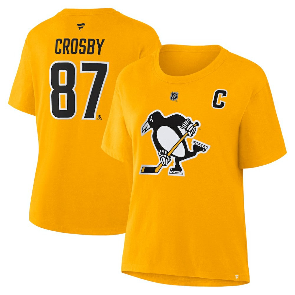 Sidney Crosby Pittsburgh Penguins Fanatics Women's Authentic Stack Name & Number T-Shirt