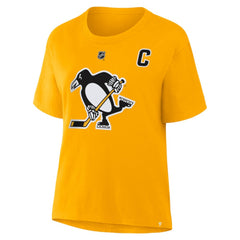 Sidney Crosby Pittsburgh Penguins Fanatics Women's Authentic Stack Name & Number T-Shirt