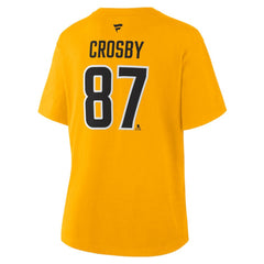 Sidney Crosby Pittsburgh Penguins Fanatics Women's Authentic Stack Name & Number T-Shirt
