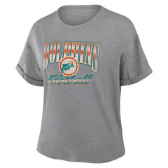 NFL Miami Dolphins Women's Overplayed Tribute Tri-Blend Boxy T-Shirt