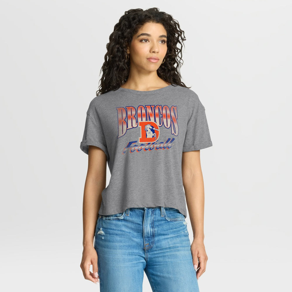 NFL Denver Broncos Women's Overplayed Tribute Tri-Blend Boxy T-Shirt