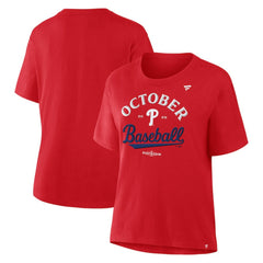Philadelphia Phillies Women's 2025 MLB Postseason Locker Room T-Shirt - Red