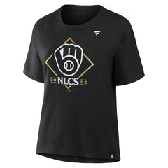 Milwaukee Brewers Women's 2025 National League Division Series Champions Locker Room T-Shirt - Black