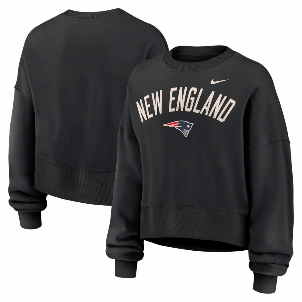 NFL New England Patriots Women's Oversized High Hip Legacy Arch Phoenix Fleece Sweatshirt