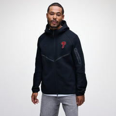 Philadelphia Phillies Tech Fleece Raglan Full-Zip Windrunner Hoodie - Black | Nike