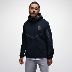 Boston Red Sox Tech Fleece Raglan Full-Zip Windrunner Hoodie - Black | Nike