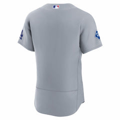 Los Angeles Dodgers Road Sponsor Patch Authentic Jersey - Gray | Nike