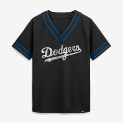 Los Angeles Dodgers Women's Diva Race Ahead Raglan V-Neck T-Shirt - Black