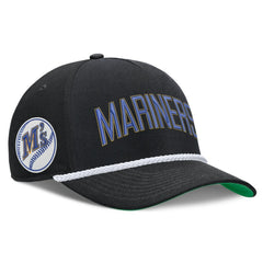 Seattle Mariners Cooperstown Collection Rise Adjustable Hat - Black | Nike