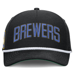 Milwaukee Brewers Cooperstown Collection Rise Adjustable Hat - Black | Nike