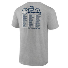 NFL Seattle Seahawks Super Bowl LX Roster T-Shirt