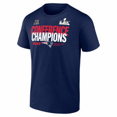 NFL New England Patriots 2025 AFC Champions Right Side Draw T-Shirt