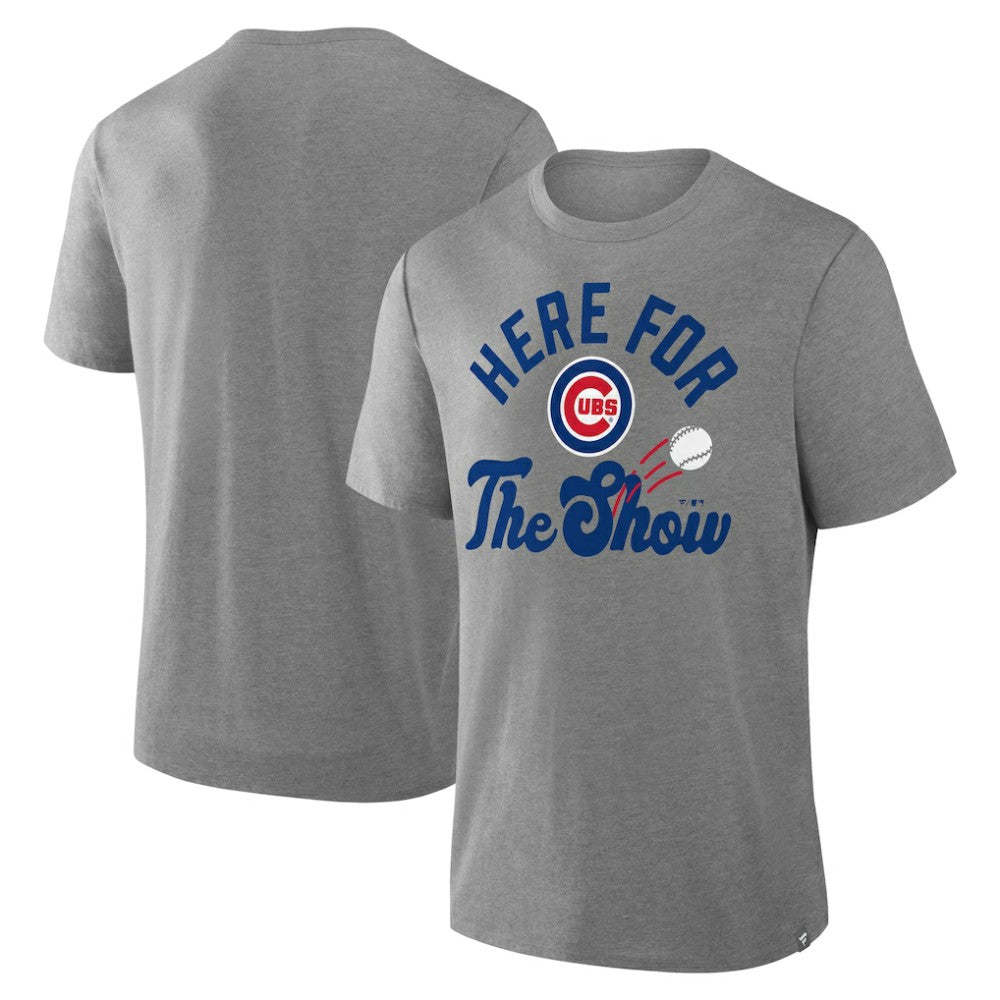 Chicago Cubs Nostalgia Tri-Blend T-Shirt - Heather Gray