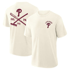 Philadelphia Phillies Nostalgia Stadium Slub T-Shirt - Cream