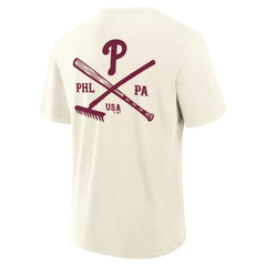 Philadelphia Phillies Nostalgia Stadium Slub T-Shirt - Cream