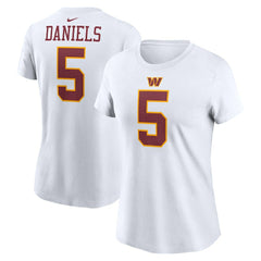 NFL Washington Commanders Jayden Daniels Women's Super Bowl Era Name & Number T-Shirt