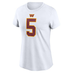 NFL Washington Commanders Jayden Daniels Women's Super Bowl Era Name & Number T-Shirt