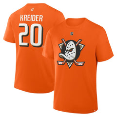 Chris Kreider Anaheim Ducks Fanatics Authentic Stack Name & Number T-Shirt