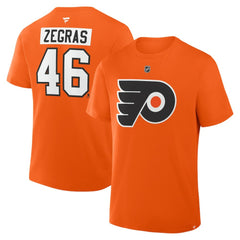 Trevor Zegras Philadelphia Flyers Fanatics Authentic Stack Name & Number T-Shirt
