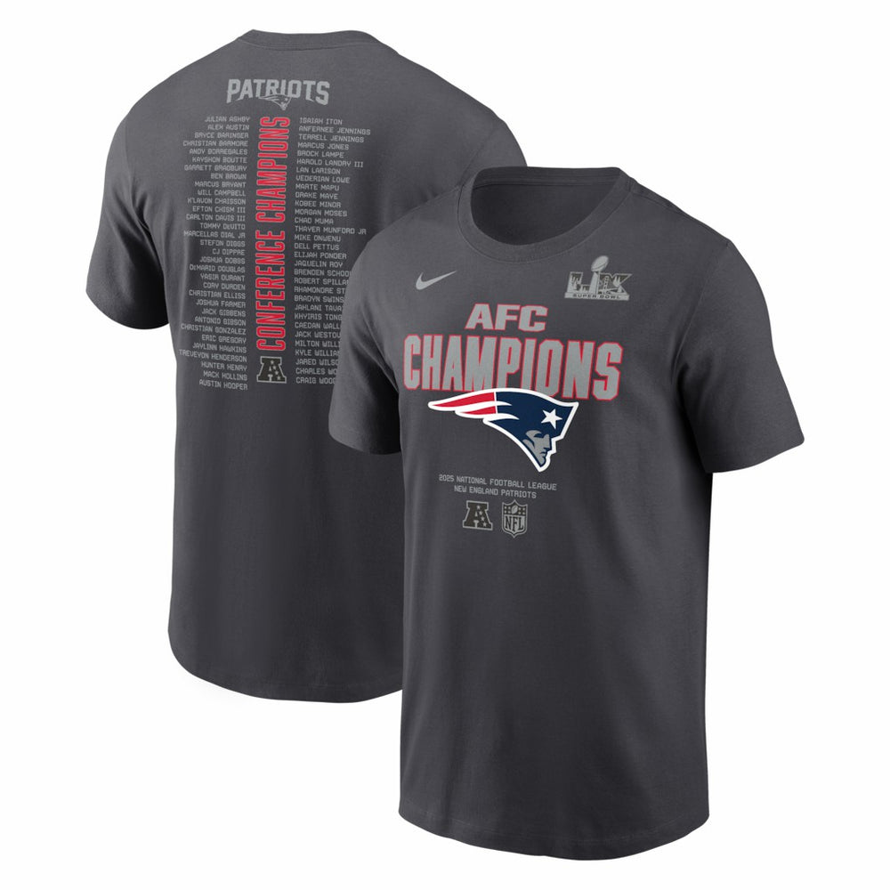 NFL New England Patriots 2025 AFC Champions Roster T-Shirt