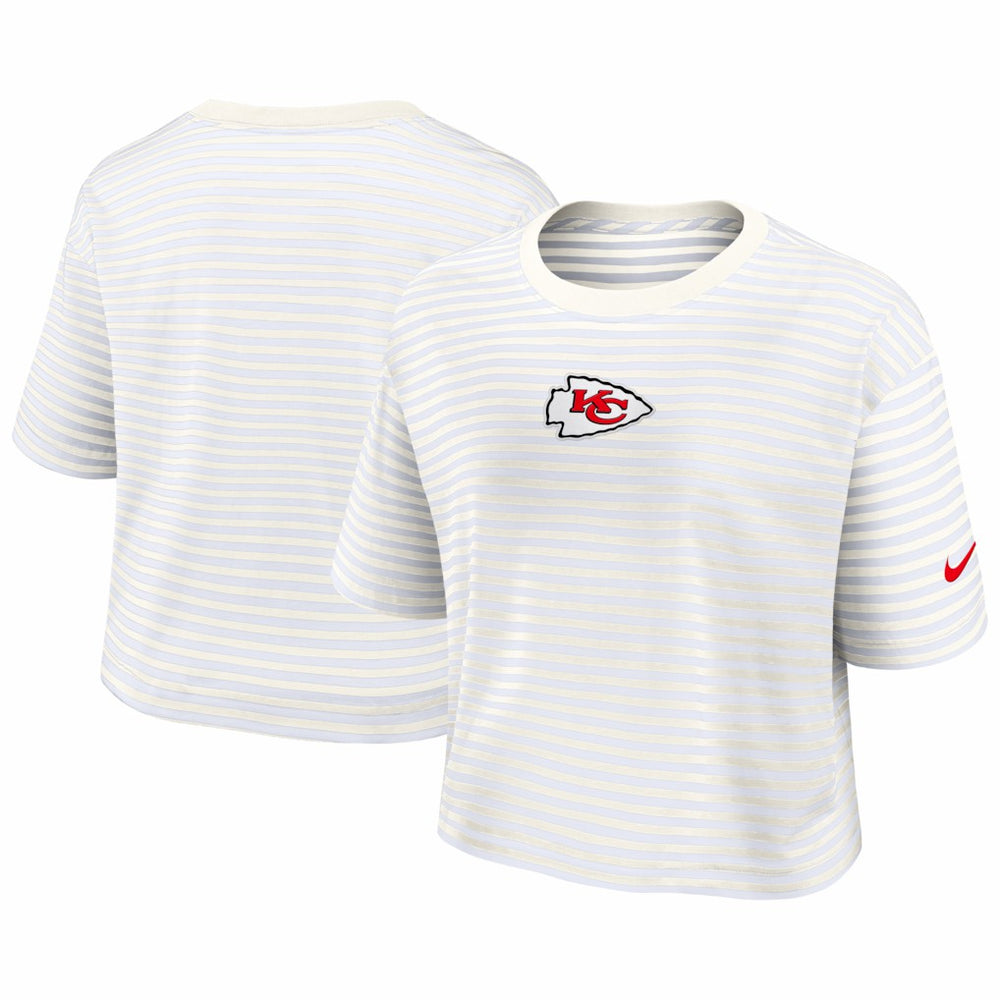 NFL Kansas City Chiefs Women's Striped Cropped T-Shirt