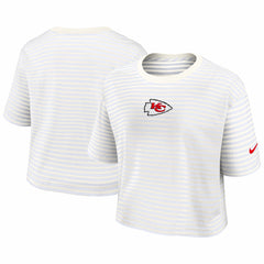 NFL Kansas City Chiefs Women's Striped Cropped T-Shirt